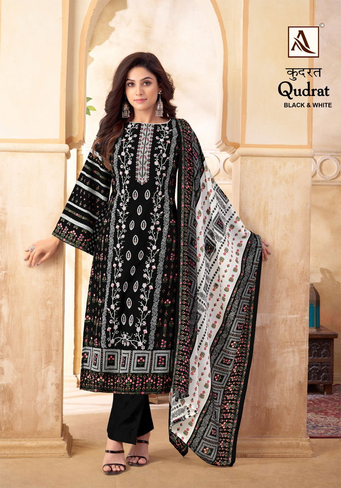 Qudrat Black And White By Alok Suit Pakistani Printed Cotton Dress Material Wholesale Price In Surat